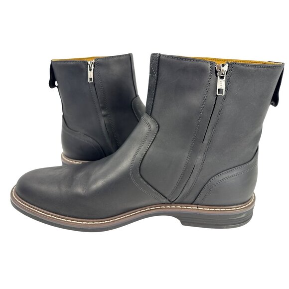 Florsheim Men's Norwalk Chelsea Side Zip Boot Black Leather Crazy Horse 13 M D - Picture 3 of 11